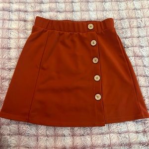 Small Burnt Orange Skirt with Wood Buttons